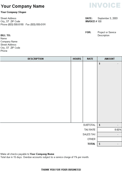 Self Employed Invoice Template Excel | invoice example
