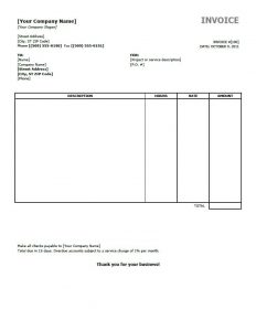 simple invoice form invoice example