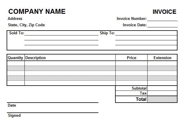 simple invoice template excel free