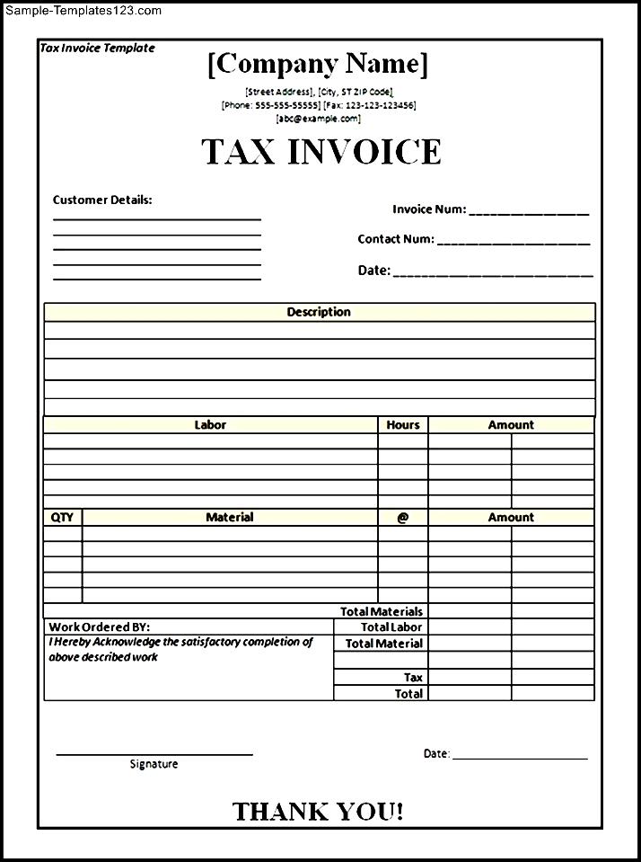 Tax Invoice Template Word Doc | invoice example