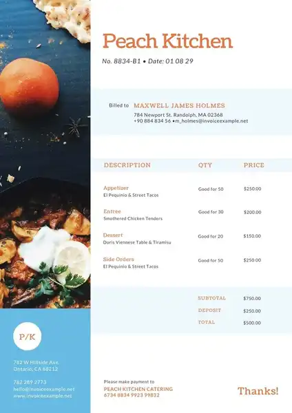 Catering Invoice Template Word 02