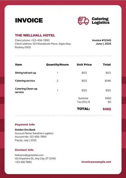 Catering Invoice Template Word 04